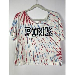 Victoria's Secret PINK Tie-dye Cropped, Off-Shoulder Tee, size Medium